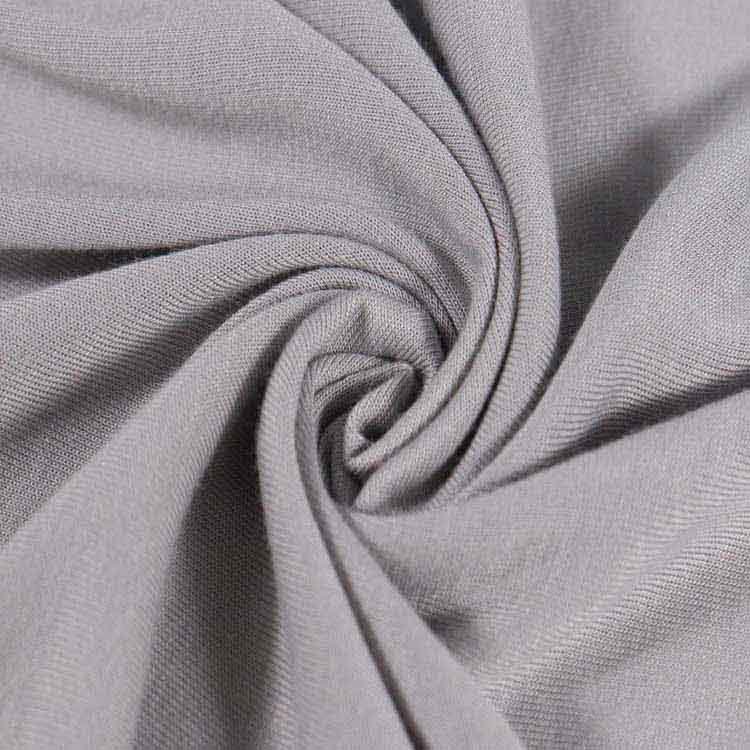 Jersey de malha elástica de algodão de bambu 180GSM, tecido de vestuário
