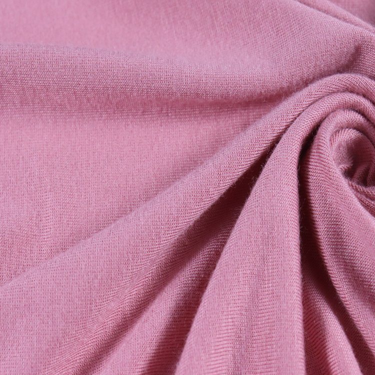Fiação de anel de viscose 260GSM, jersey de elastano, tecido de malha para vestuário