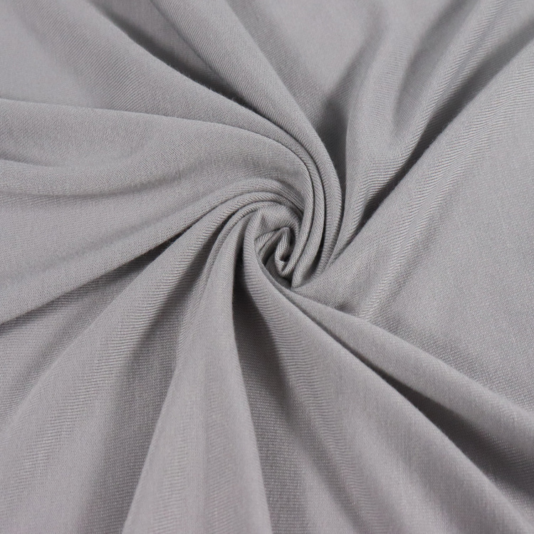 Camisola elástica de algodão de bambu 180GSM, tecido de malha para roupa de dormir