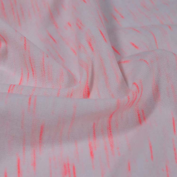 Camisa simples de algodão Xt-161, 160GSM, listras e pontos, malha tingida de fios, lavada com enzimas