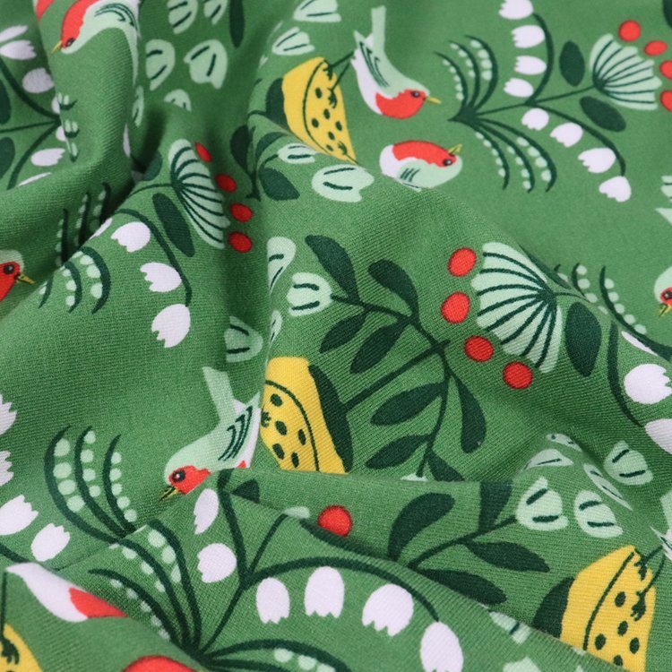 Jersey 260GSM Eco-Vero Lenzing Viscose (MVS) Spandex, tecido estampado para pijamas