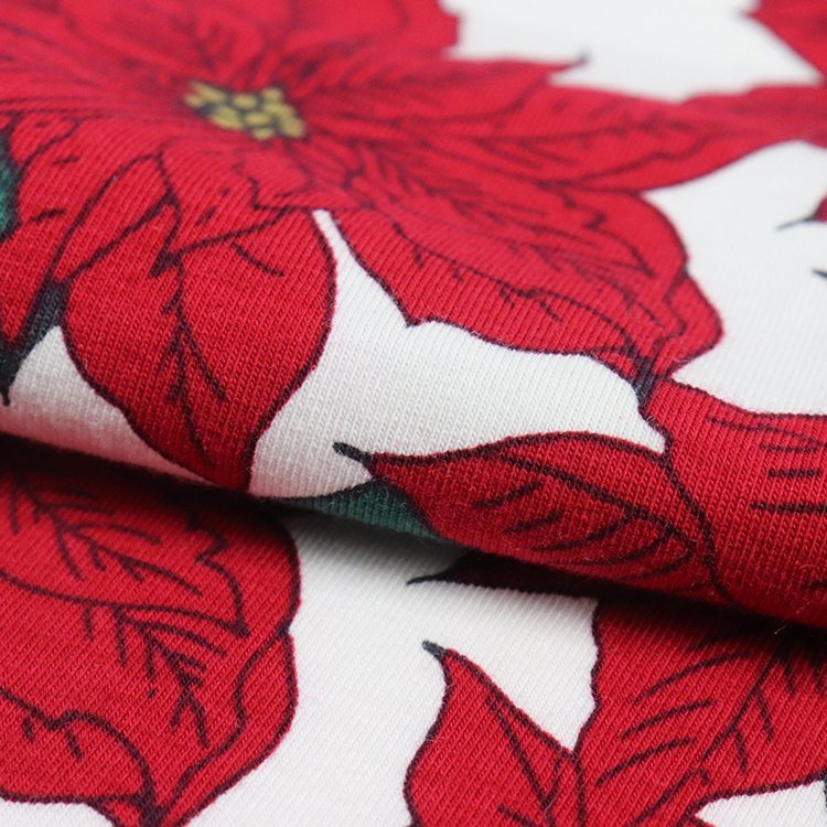 Jersey de algodão spandex, tecido com estampa reativa para vestuário