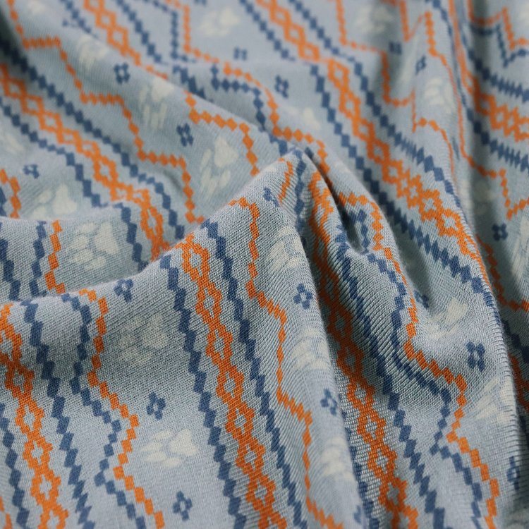 Camisa de elastano de bambu 230GSM, estampa reativa, tecido para pijamas