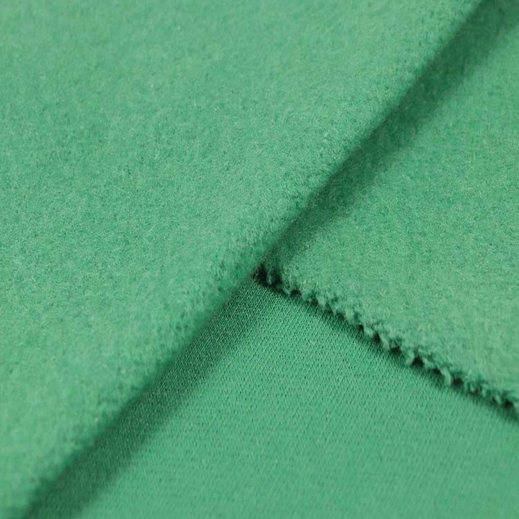 Tecido de lã CVC 320GSM, felpudo, escovado