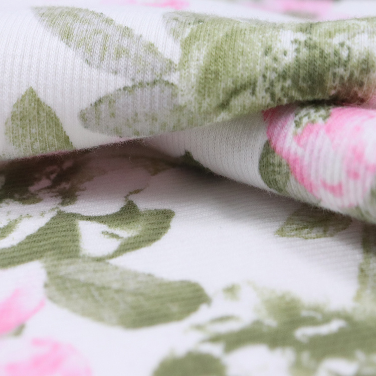 Costela elástica de algodão anos 40, tecido têxtil estampado pijama 2*2